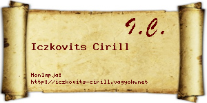 Iczkovits Cirill névjegykártya